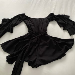 Banjul Black Off-the-Shoulder Romper
